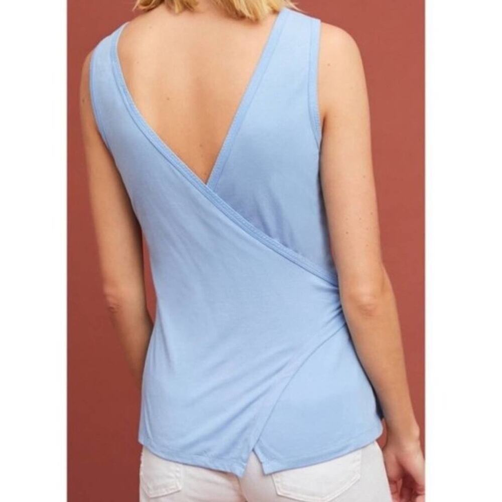 Anthropologie Light Blue Norwich Front Tie Tank - Picture 2 of 13